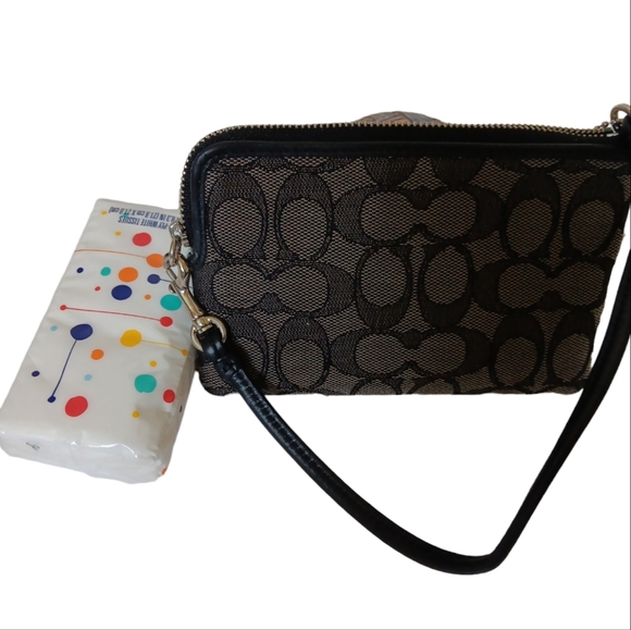 COACH NEW YORK WRISTLET LEATHER CHARM STRAP BLACK & GREY GENTLY LOVED - Picture 6 of 9